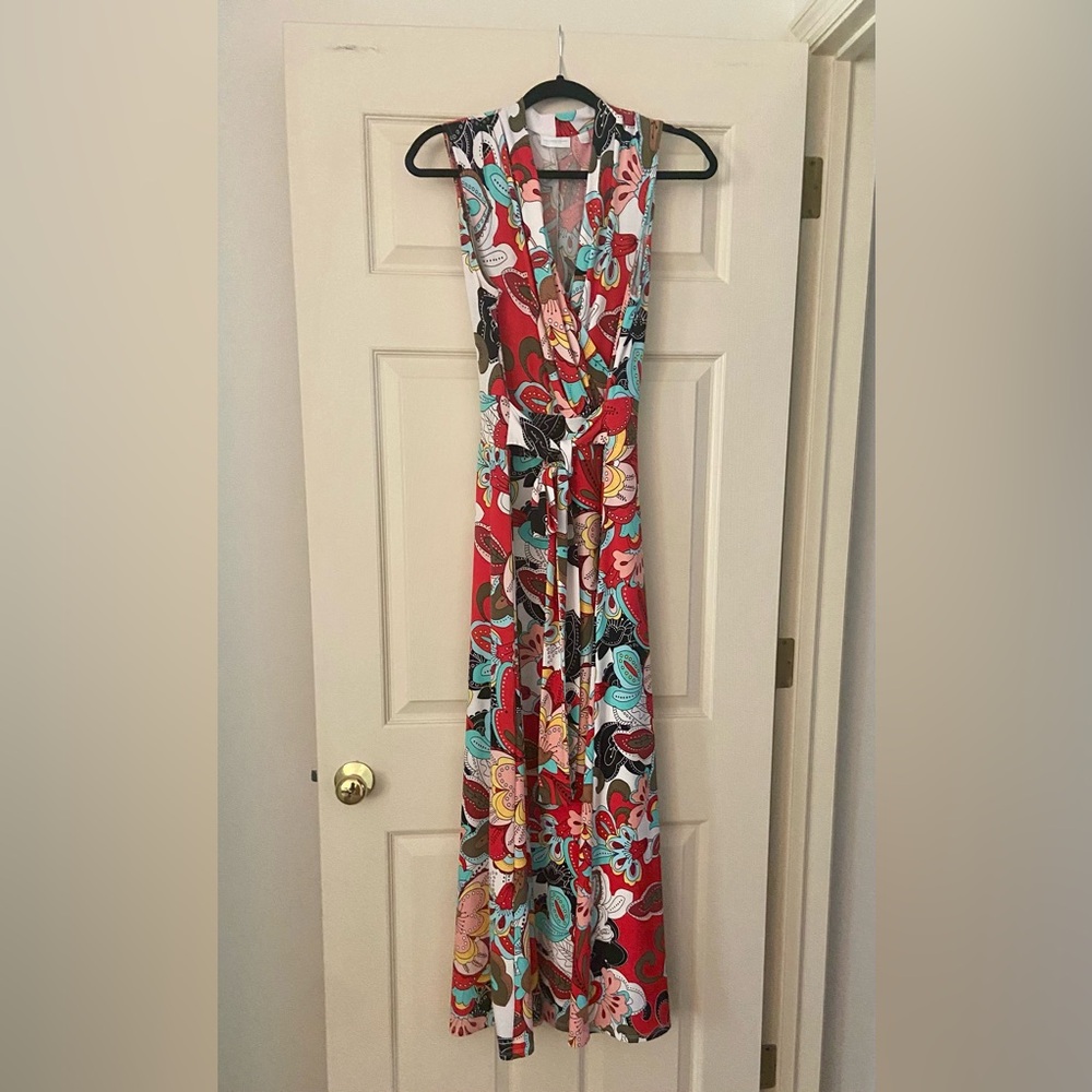New York & Company Floral Faux Wrap Maxi Dress